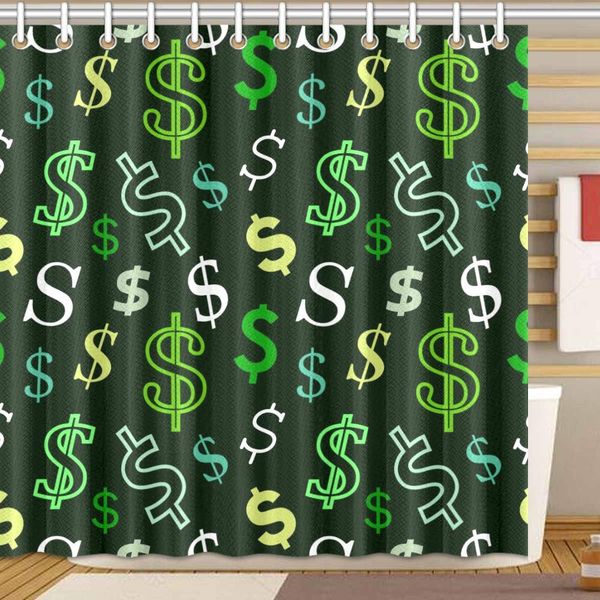 

dollar sign shower curtain bathroom sets, novelty bath decoration polyester curtain 72 x 72 inches