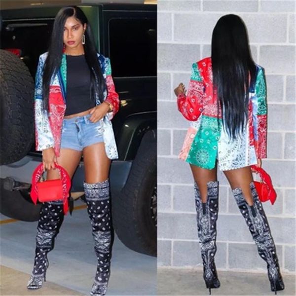 

womens blazers shirts fashion trend printing long sleeve strapless single breasted suits designer female autumn lapel slim casual coats, White;black