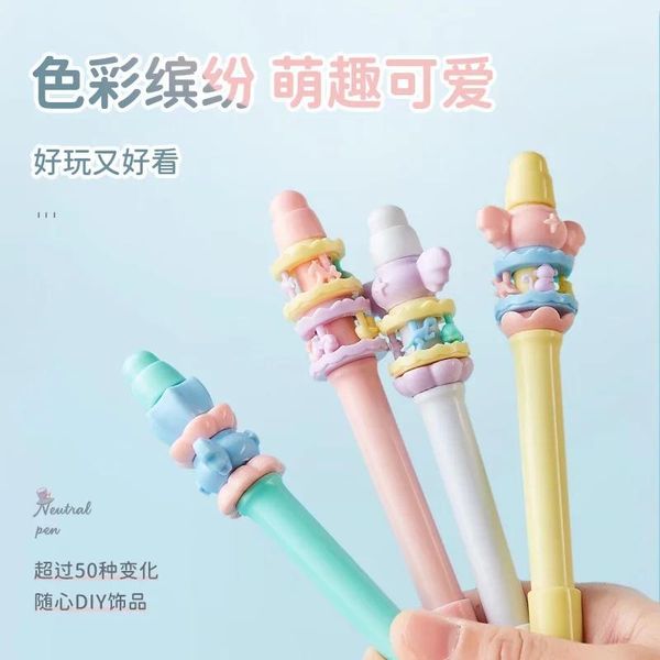 

gel pens kawaii dream rotary pen creative lovely morandi minimalistic pressure neutral quick dry cap diary supplies