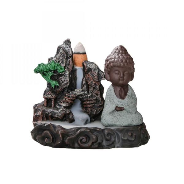 

fragrance lamps smoke waterfall backflow incense burner holder creative home decor small buddha censer use in teahouse buddhist decoration