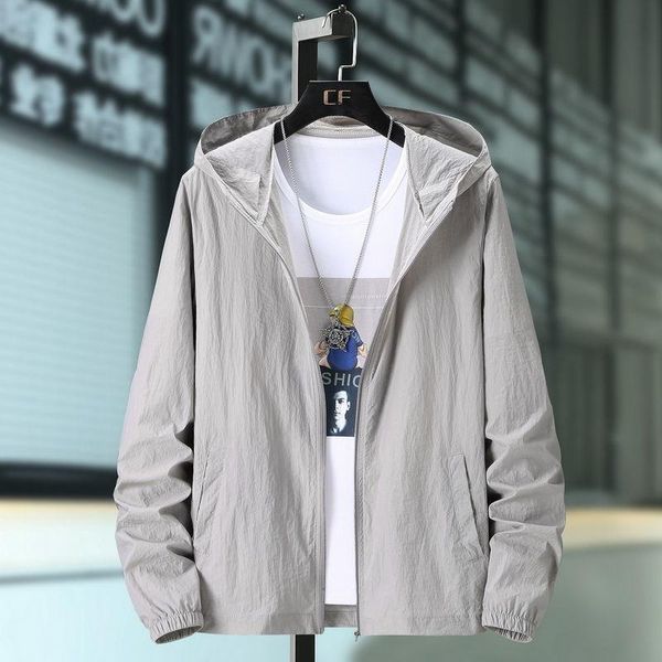 

men's jackets 7xl sun protection jacket casual sportswear zipper thin windbreaker fitness outdoor uv clothing, Black;brown