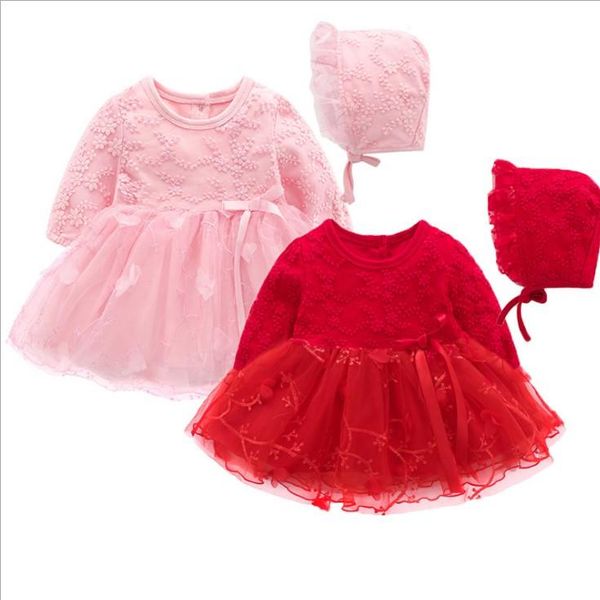 

girl's dresses baby princess dress with long sleeves 1, Red;yellow
