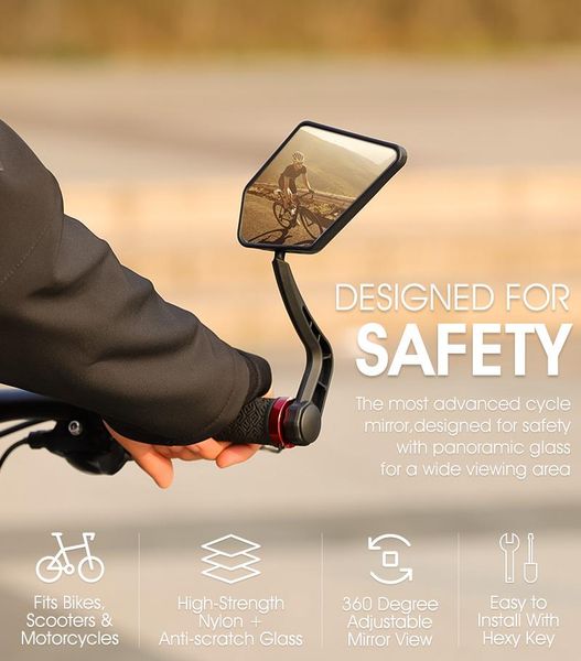 

bike groupsets universal bicycle mirror accessories handlebar rearview rotate 360 rotation adjustable cycling rear view