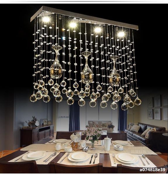 

pendant lamps dining room chandeliers three led crystal about creative personality bar table lights