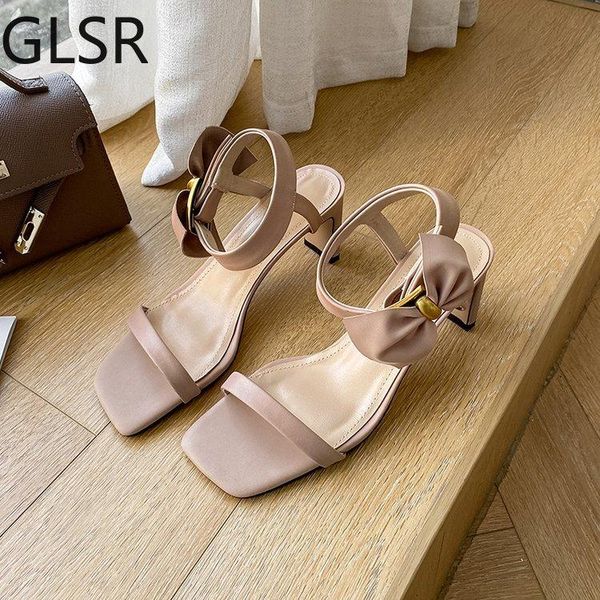 

high heel sandals women sweet lace-up heels summer shoes rubber bow, Black