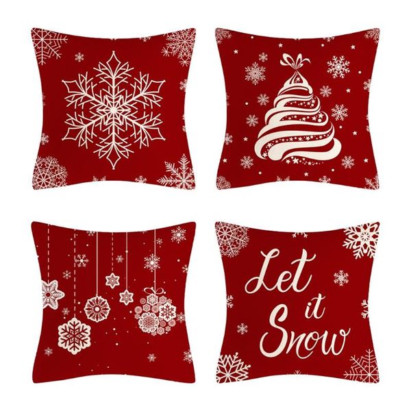 

cushion/decorative pillow 77jf merry christmas throw cover snowflakes decorations 18 x inch winter holiday rustic farmhouse cushion case for