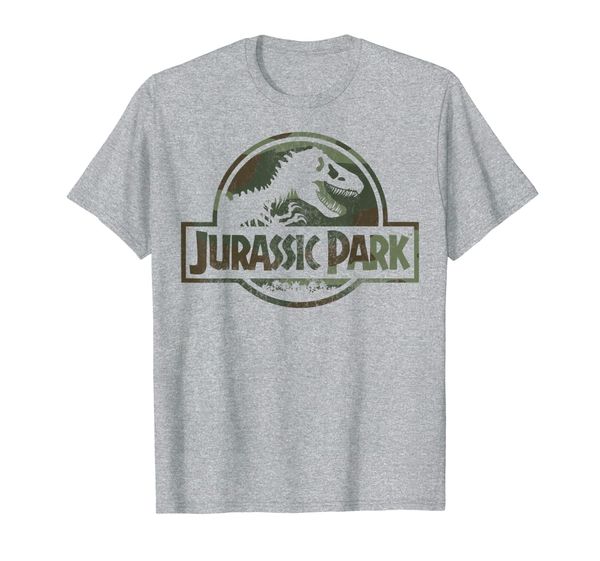 

jurassic park camo fossil logo graphict-shirt, White;black