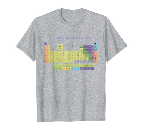 

periodic table of music notation symbol musician gift t-shirt, White;black