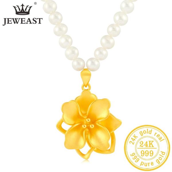 

chains jlzb 24k pure gold necklace real au 999 solid chain beautiful upscale trendy classic party fine jewelry sell 2021, Silver