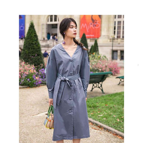 

coats spring autumn retro hongkong style waist belt equipmented fit shape women long trench coat hhuz, Tan;black