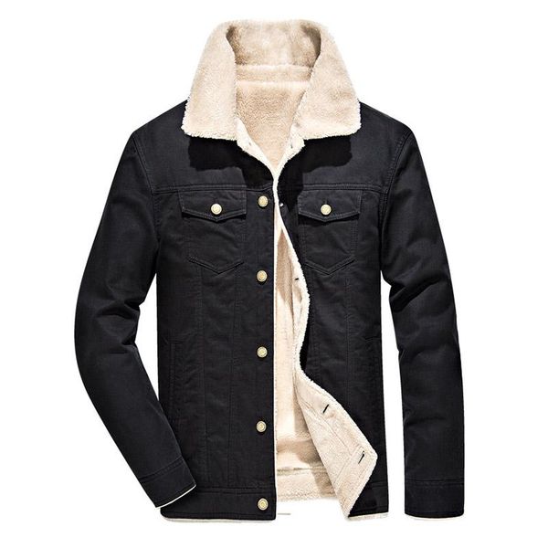 

men's jackets kiovno winter warm fur collar thermal outwear coats for male clothing  windbreak fleece lined size m-6xl, Black;brown