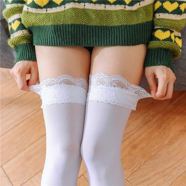

socks & hosiery over knee womens stockings thigh high designer lace cute bowknot japanese knee-length, Black;white