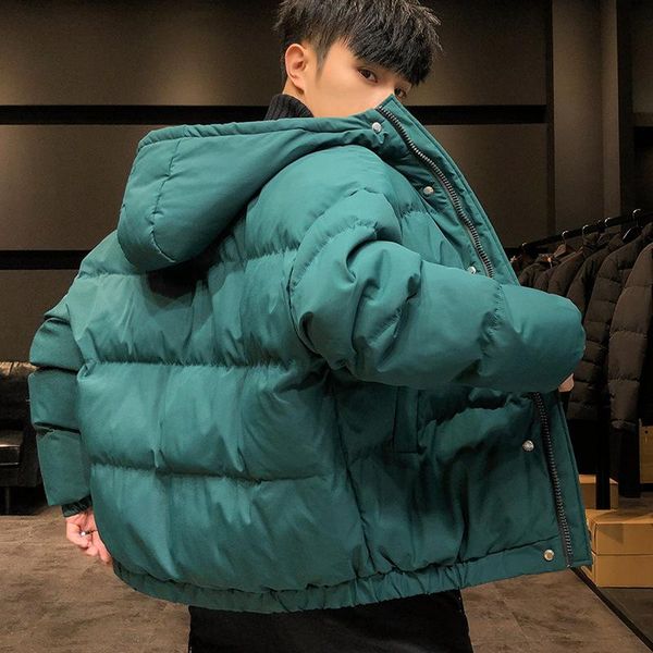 

men's jackets 2021 winter korean version of the trend cotton-padded jacket bread short thickened, Black;brown
