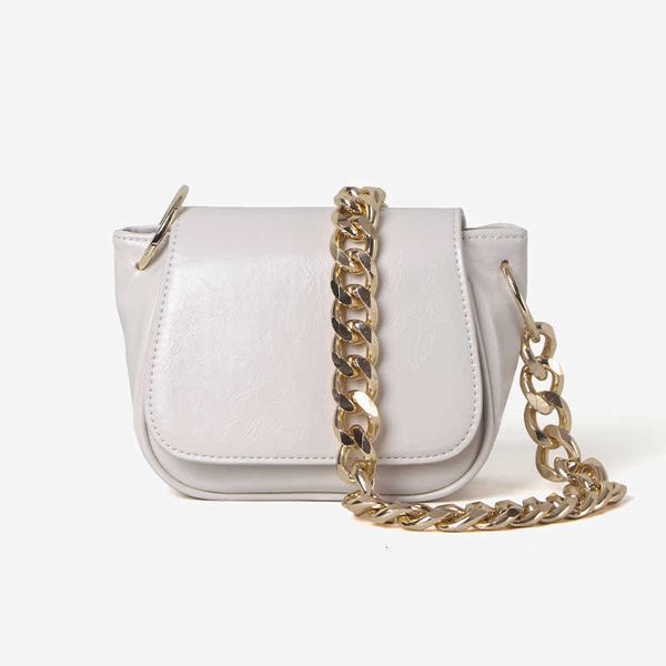 

brand niche design metal chain saddle bag for women purse