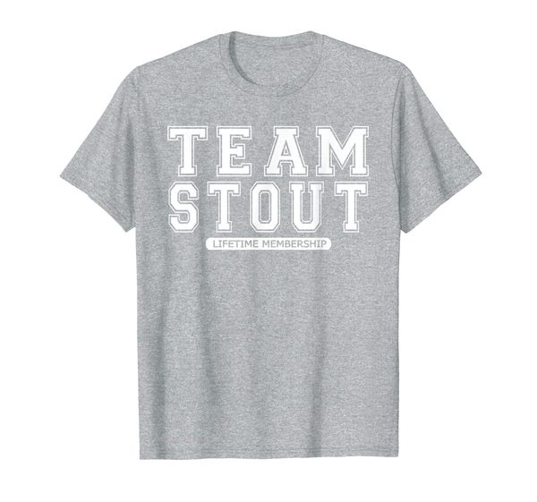 

team stout family surname reunion crew member gift t-shirt, White;black