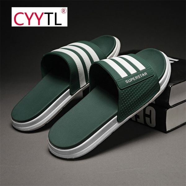 

cyytl men summer shower slippers outdoor beach soft sandals non-slip fashion male flip flops leather home slides comfort 210805, Black