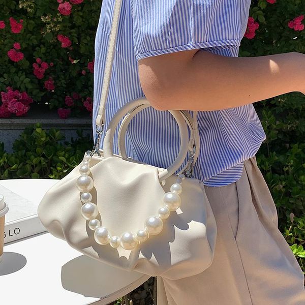 

evening bags fashion pearl chain handbags purses for women shoulder crossbody 2021 brand designer totes messenger high quality