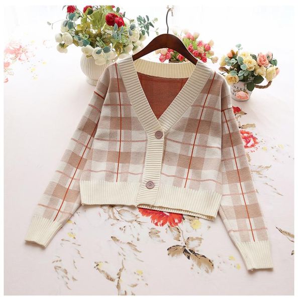 

casual dresses sweet autumn-winter retro plaid sweater two-piece dress, Black;gray