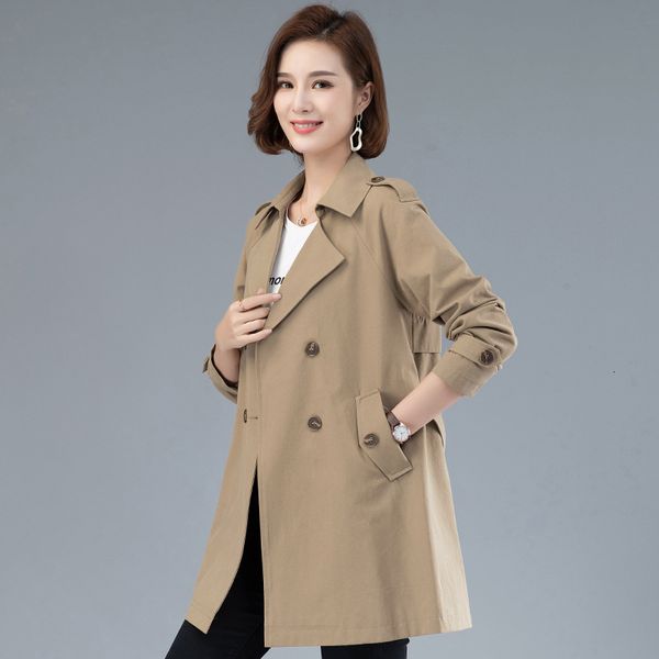

luxury women's jackets 2021 large women's small loose pure cotton windbreaker medium and long korean thin coat, Black;brown