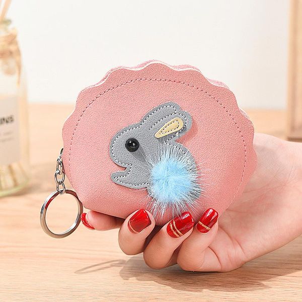 

kawaii mini bag cartoon leather pouch girls coin purse children kids wallets women key card holder porte monnaie k042, White