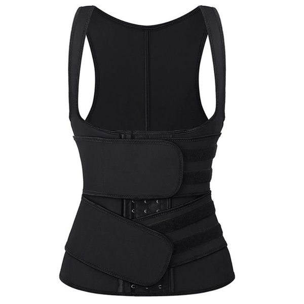 

women's shapers womens latex waist trainer vest 9 steel bones cincher slimming underwear bodsuit belt modeling strap, Black;white