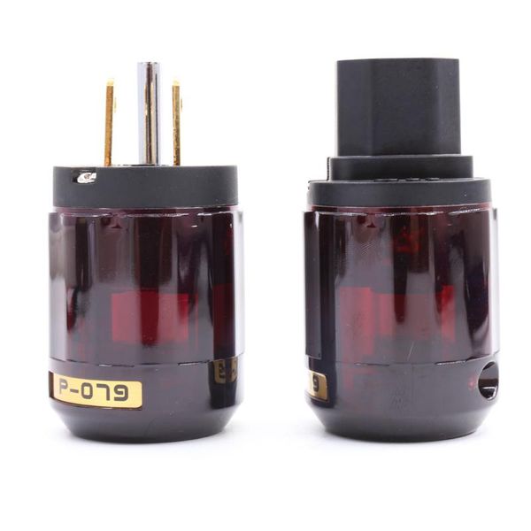 

smart power plugs 5 pair gold plated c-079 iec + p-079 us mains plug, connector audio for diy cable