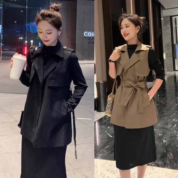

large size women suits vest waistcoat two-piece skirt thin western style fashion age-reducing waist black female women's vests, Black;white