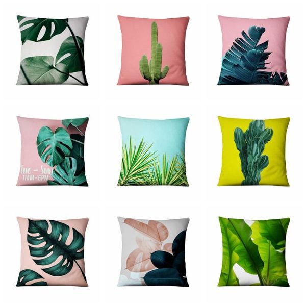 

cushion/decorative pillow almofadas decorativas para sofa throw colored tropical plant printed pillowcase home decoration 45*45cm