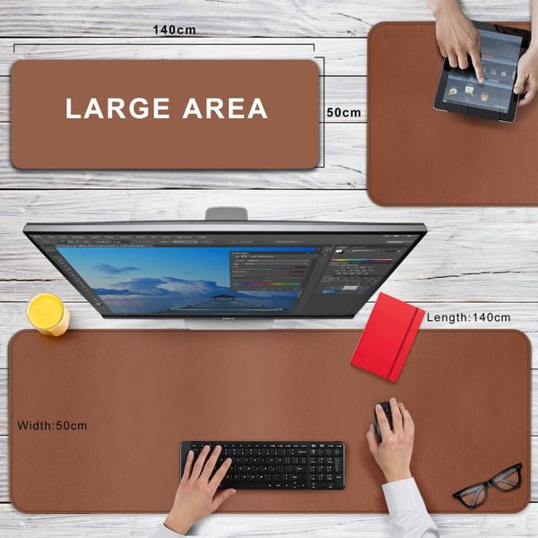 

mouse pads & wrist rests desk artificial leather, perfect mate for office and home mat pad blotter protector leather