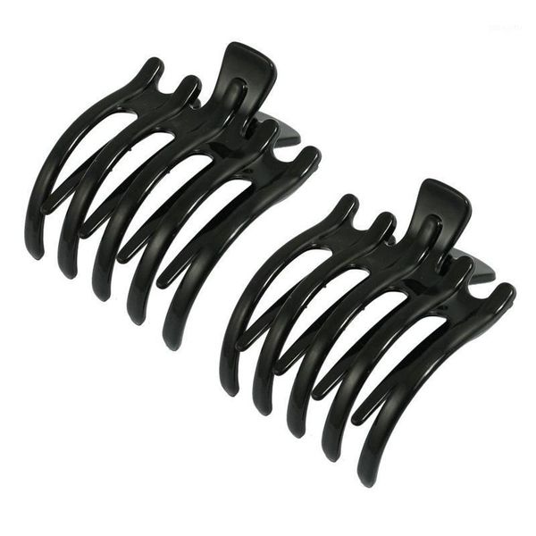 

auau-2 pcs black plastic hair pin crimp claw clips for women girls1