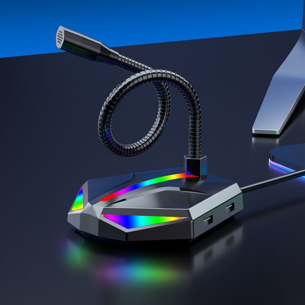 

live microphone deskcomputer usb interface rgb luminous microphone