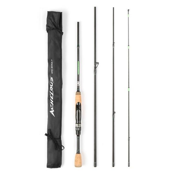 

portable travel spinning fishing rod 6.8ft lightweight carbon fiber 4 pieces pole tackle accessories boat rods