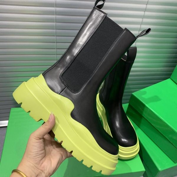 

latest designer boots women's shoes brand logo leather material anti slip rubber color bottom special sole luxury and comfort size 35-4, Black