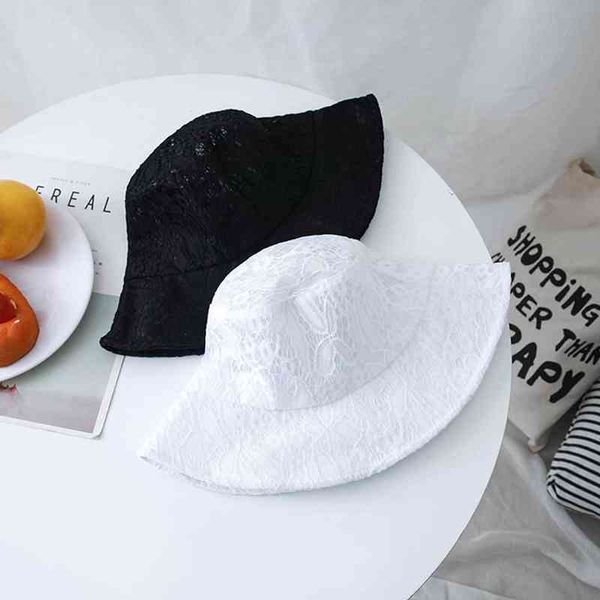 

floppy breathable ladies hollow flower sun hat fisherman cap bucket hat g220311, Blue;gray