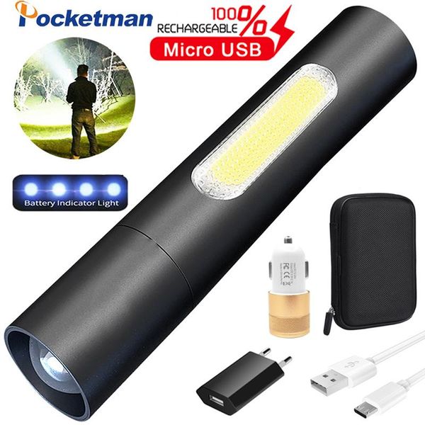 

other led lighting outdoor household torch with usb rechargeable lanterna ultra-bright long-range power bank hand lamp work light
