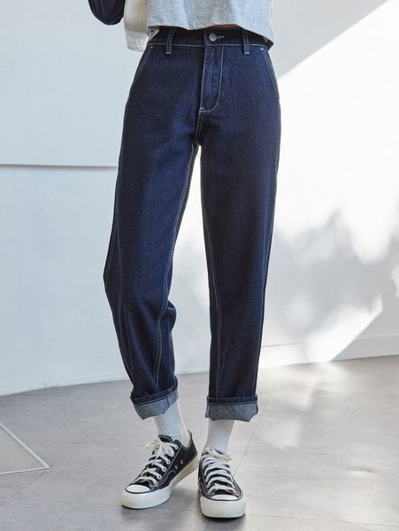 

dazy high waist straight leg jeans n4gc#, Blue