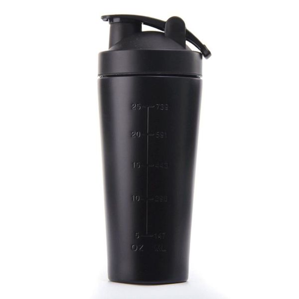 

water bottles stainless steel protein vibrating bottle gym shaker sports milkshake blender whey fitness without bpa black