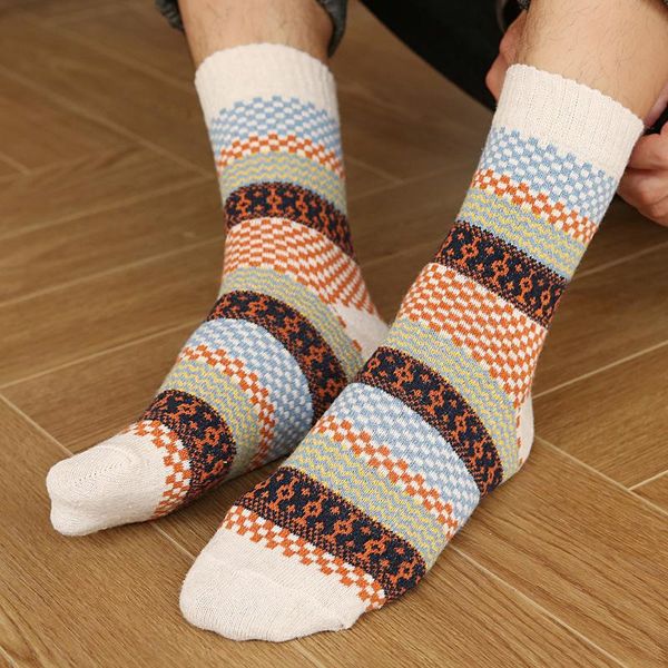 

warm socks for men's winter war sportswear accessories sports 5 pairs of thick and rich wool soft casual, Black