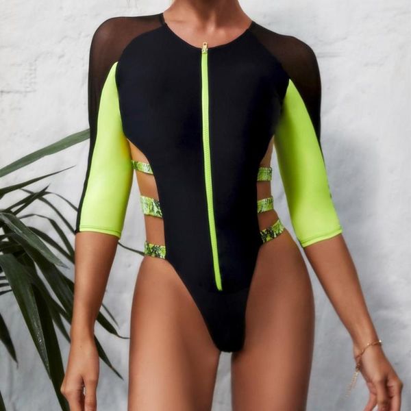

professional swimsuit, bikini, zipper mesh american style one-piece suits