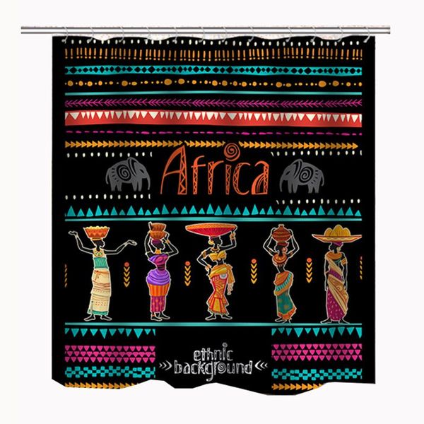 

shower curtains african women curtain waterproof polyester fabric bathroom