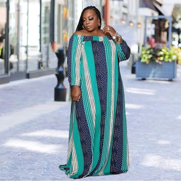 

plus size dresses ladies slash neck long sleeve maxi dress backless off shoulder elegant wholesale drop, Black