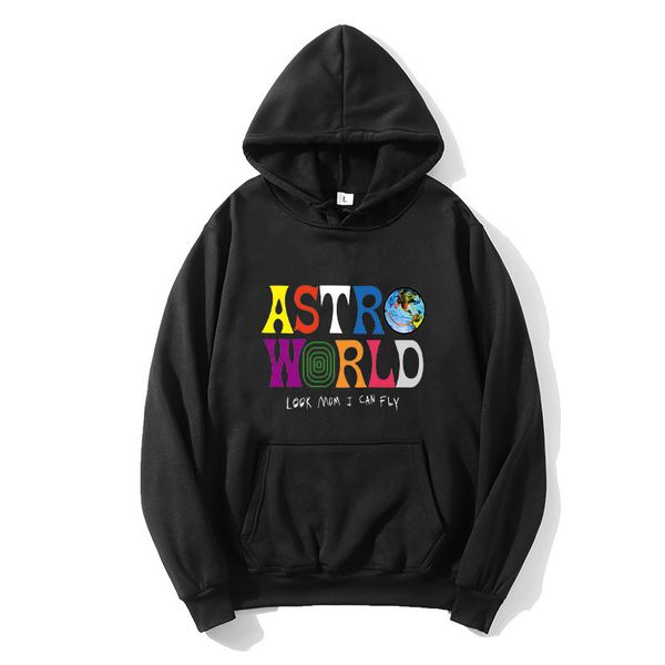

smiley face world travis scott astroworld men's and women's hooded pullovers, Black