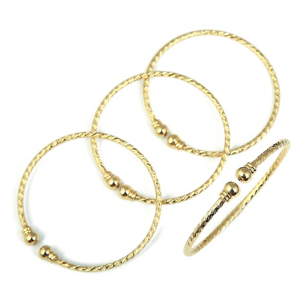 

gold bangles openable 4pcs dubai india charm cute cuff bracelet for women girls women hand jewelry arab gift, White