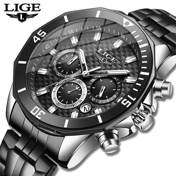 

wristwatches lige waches 2021 mens watch fashion sports for men army military waterproof clocks man wrist watches, Slivery;brown