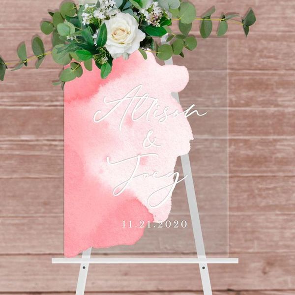 

party decoration personalized acrylic wedding sign painted style entrance for engagement signature board
