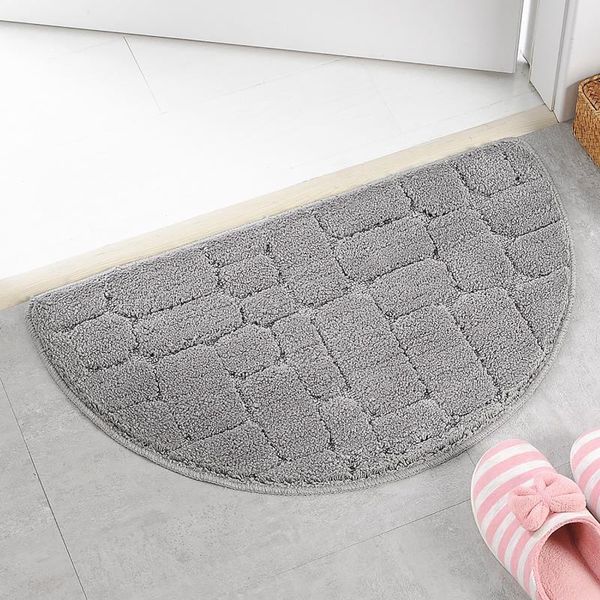 

carpets door mat microfiber non-slip soft touch super absorbent half moon shape 3 colors for home bathroom bedroom bath