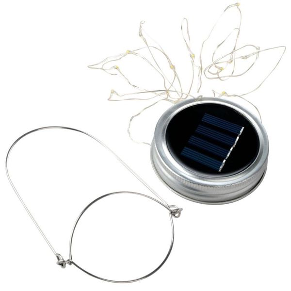 

party decoration solar mason jar light 2 meters 20 lights warm without bottle, with hook, ni-mh battery family bedroom