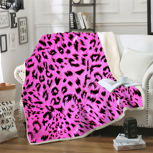

cloocl blankets beautiful leopard pattern 3d print harajuku sofa travel throw blanket teens bedding plush quilt