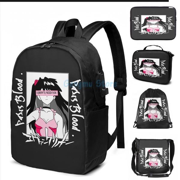 

funny graphic print i (dont) need you usb charge backpack men school bags women bag travel laptop