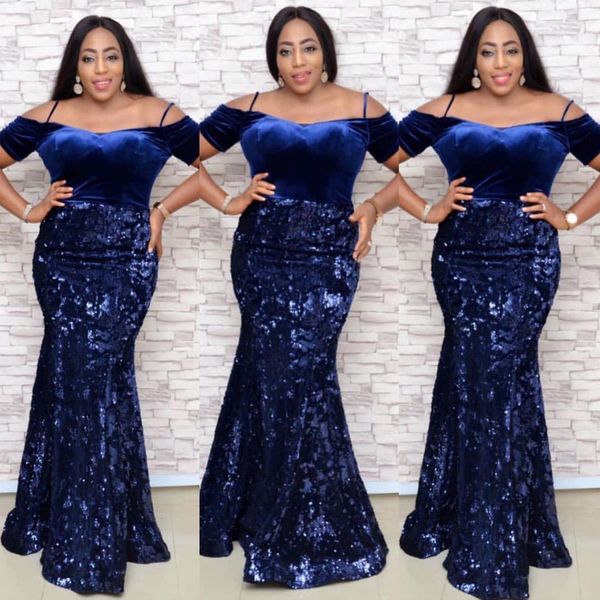 

2021velvet dresses for women 2021 new african mermaid evening gowns sequin off shoulder long robe wrap dress party clothing, Red